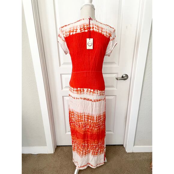 RAGA Tie Dye Button Down Maxi Dress Poppy Size Small New - Picture 4 of 9